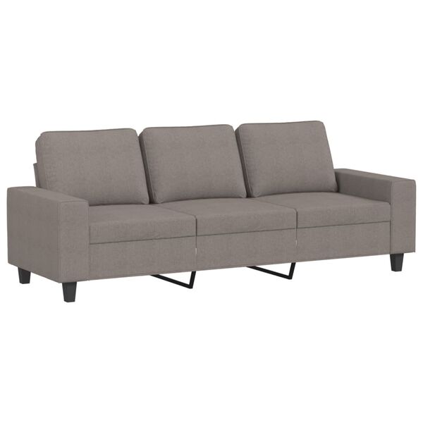 vidaXL Καναπές Τριθέσιος Taupe 180 εκ. Υφασμάτινος με Υποπόδιο