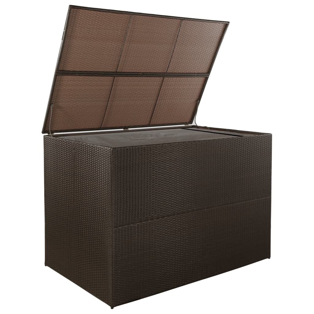 vidaXL Μπαούλο Εξωτερικού Χώρου Καφέ 150x100x100 εκ. Συνθετικό Ρατάν