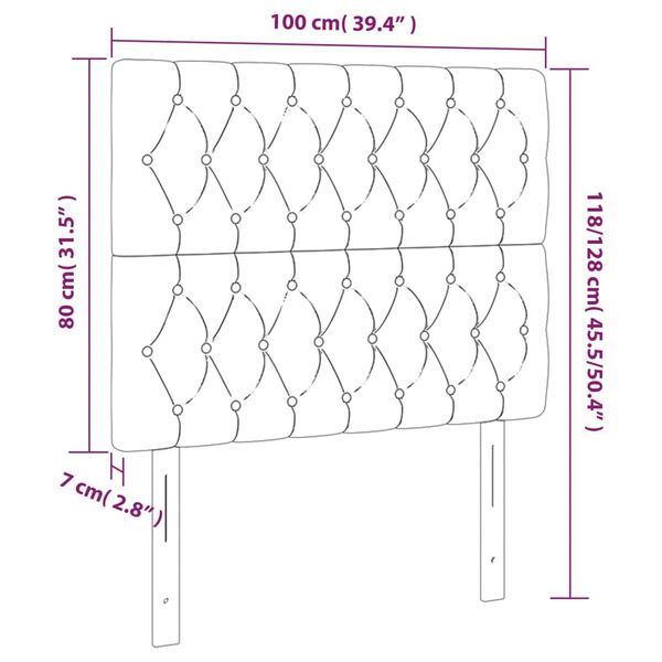 vidaXL Κεφαλάρια Κρεβατιού 2 τεμ. Ροζ 100x7x78/88 εκ. Βελούδινο