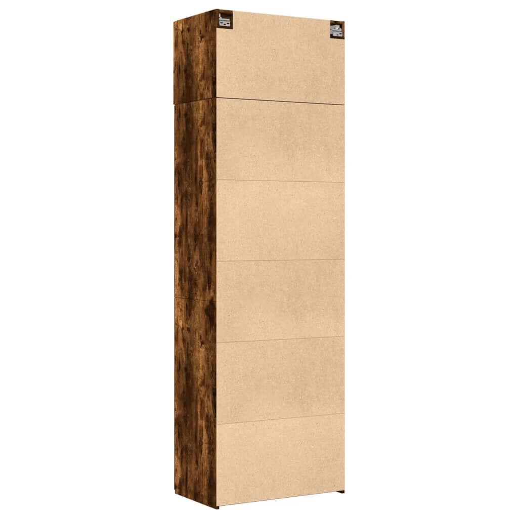 vidaXL Ραφιέρα με Ντουλάπια Καπνιστή Δρυς 70x42,5x225 εκ. Επεξ. Ξύλο