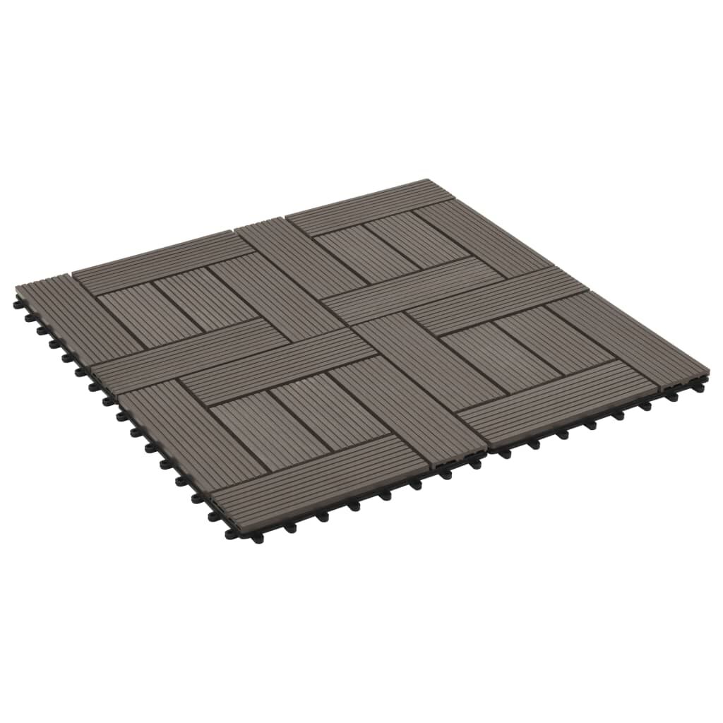 vidaXL Πλακάκια Deck 11 τεμ. Σκούρο Καφέ 30 x 30 εκ. 1 μ² από WPC