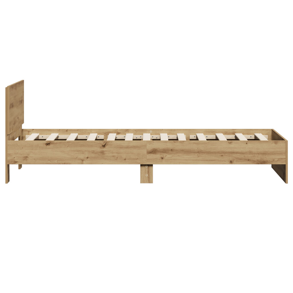 vidaXL Κρεβάτι από Τέχνη Δρυ 90x190 cm Επεξεργασμένο Ξύλο
