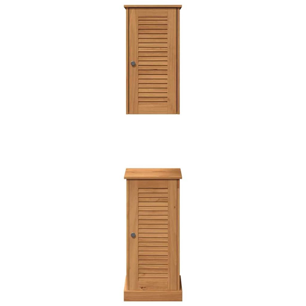 vidaXL Σετ Επίπλων Μπάνιου με ράφι 2 pcs Καφέ και Καραμέλα καφέ