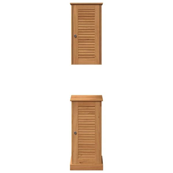 vidaXL Σετ Επίπλων Μπάνιου με ράφι 2 pcs Καφέ και Καραμέλα καφέ