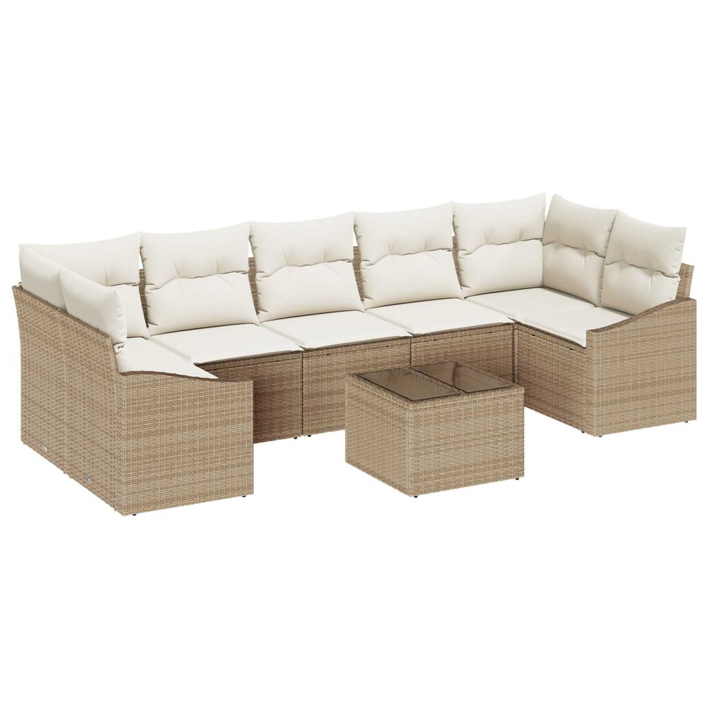 vidaXL Σετ Καναπέ Κήπου 8 pcs Μπεζ και Κρέμα 55 x 55 x 37 εκ