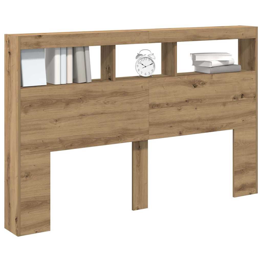 vidaXL Κεφαλάρι με Αποθηκευτικό Χώρο & LED Artisan Δρυς 160x17x102 εκ.
