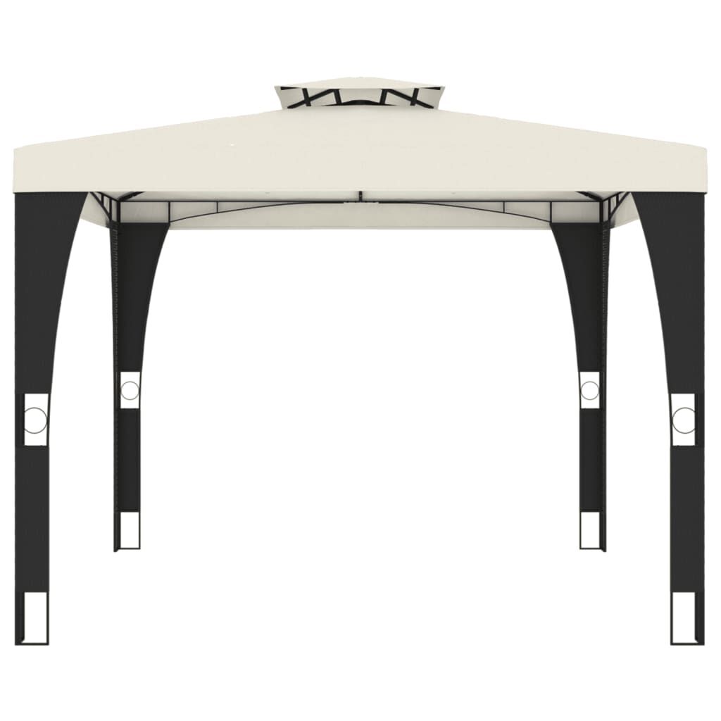 vidaXL Κιόσκι με Διπλή Οροφή Κρεμ 2,98x2,98 μ. Ατσάλινο