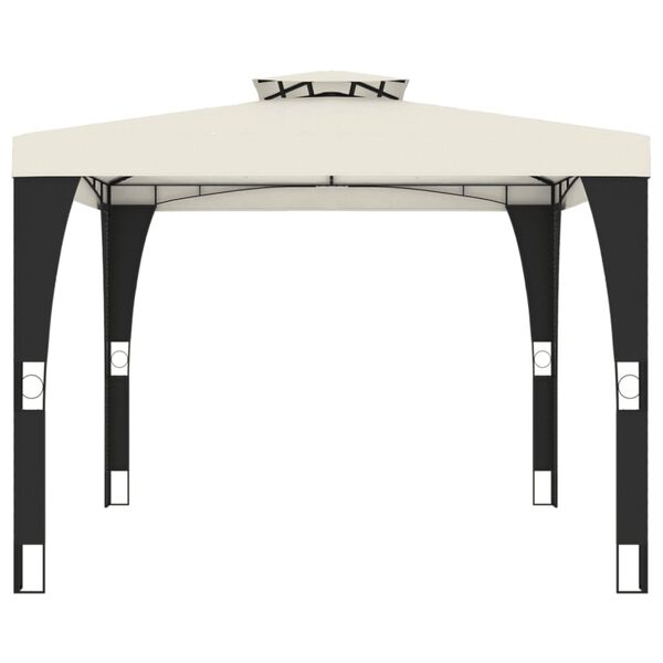 vidaXL Κιόσκι με Διπλή Οροφή Κρεμ 2,98x2,98 μ. Ατσάλινο