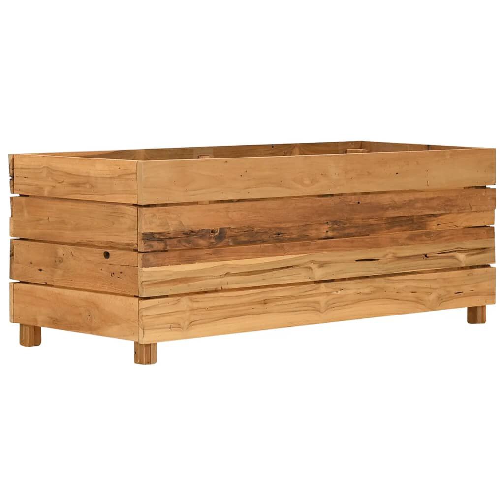 vidaXL Ζαρντινιέρα Υπερυψωμένη 100x40x38 εκ. Ανακυκλ. Ξύλο Teak/Ατσάλι
