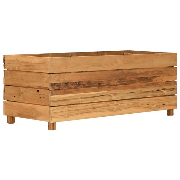 vidaXL Ζαρντινιέρα Υπερυψωμένη 100x40x38 εκ. Ανακυκλ. Ξύλο Teak/Ατσάλι