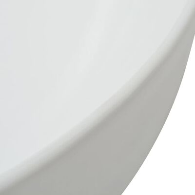vidaXL Νιπτήρας Στρογγυλός Λευκός 41,5 x 13,5 εκ. Κεραμικός
