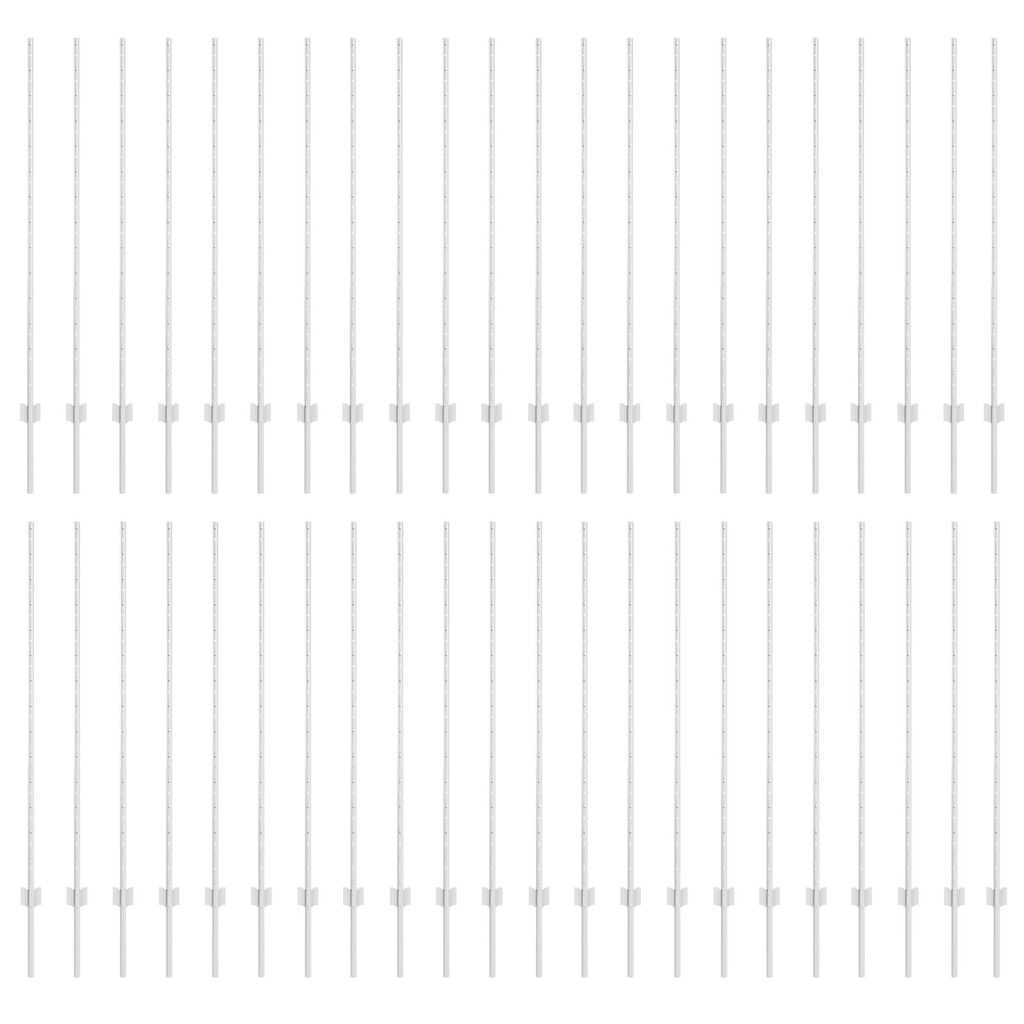 vidaXL Πό posts φράχτη 44 pcs Ασημί 180 εκ. Ατσάλι