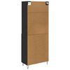 vidaXL Highboard &mu;&epsilon; &sigma;&upsilon;&rho;&tau;ά&rho;&iota; 2 pcs &Mu;&alpha;ύ&rho;&eta; &Omicron;&xi;&upsilon;ά &Epsilon;&pi;&epsilon;&xi;&epsilon;&rho;&gamma;&alpha;&sigma;&mu;έ&nu;&omicron; &xi;ύ&lambda;&omicron;