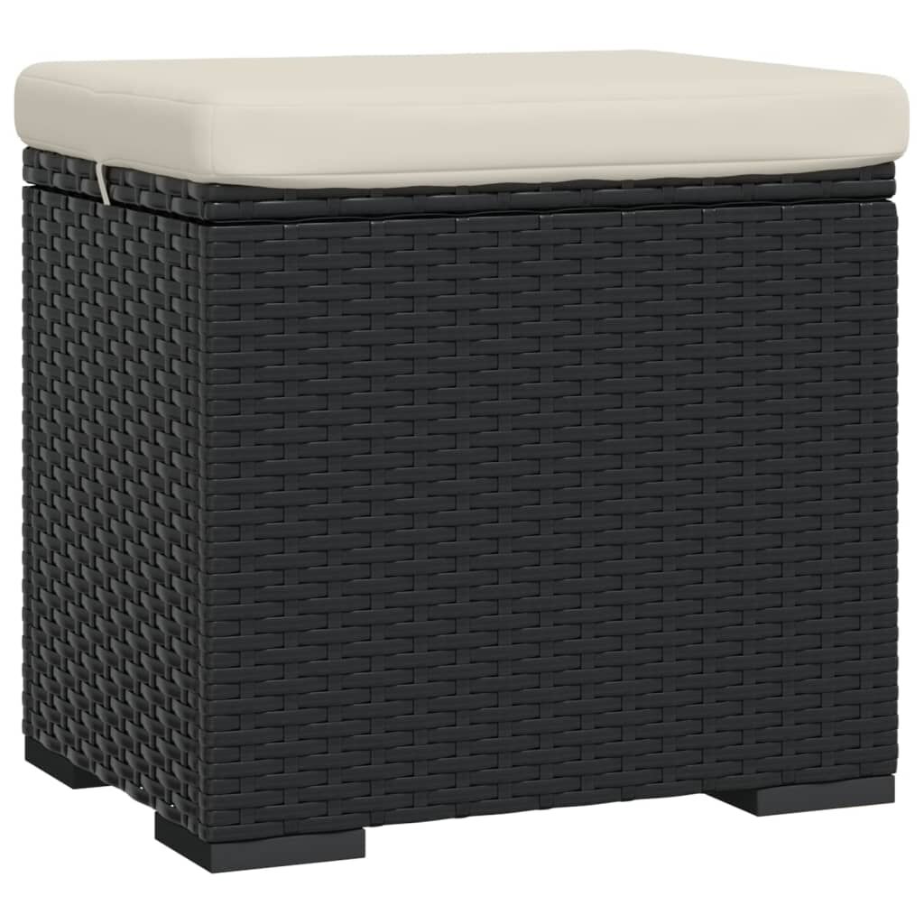 vidaXL Υποπόδια με Μαξιλάρια 2 τεμ. Μαύρα 40x30x40 εκ. από Συνθ. Ρατάν