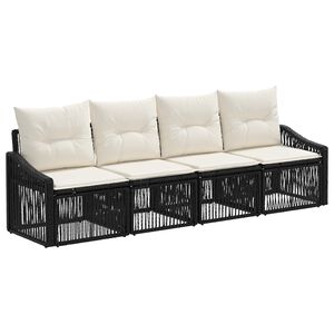vidaXL &Sigma;&epsilon;&tau; &Kappa;&alpha;&nu;&alpha;&pi;έ &Kappa;ή&pi;&omicron;&upsilon; 4 pcs &Mu;&alpha;ύ&rho;&omicron; &sigma;&upsilon;&nu;&theta;&epsilon;&tau;&iota;&kappa;ό &rho;&alpha;&tau;ά&nu;