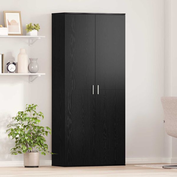 vidaXL Υψηλό ντουλάπι Μαύρης Δρυός 80x35x180 εκ. Επεξεργασμένο Ξύλο