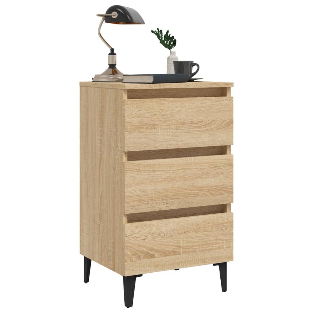 vidaXL Κομοδίνο Sonoma Δρυς 40 x 35 x 69 εκ. με Μεταλλικά Πόδια