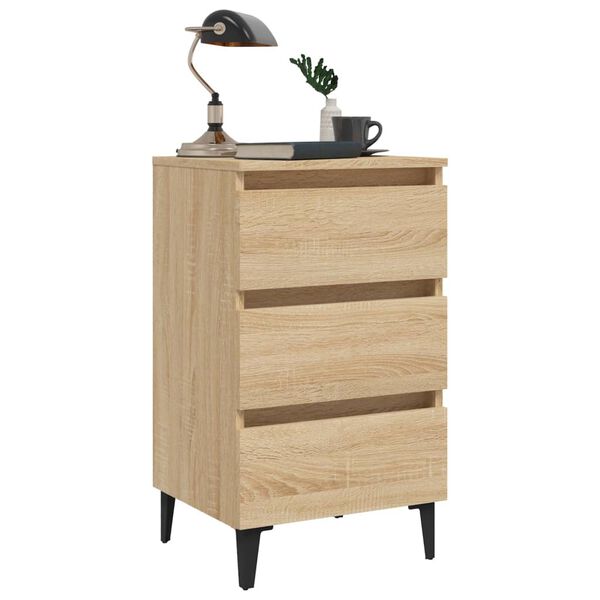 vidaXL Κομοδίνο Sonoma Δρυς 40 x 35 x 69 εκ. με Μεταλλικά Πόδια