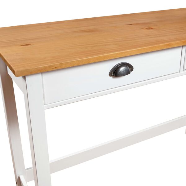 vidaXL Κονσόλα Hill 2 Συρτάρια 110x45x74 εκ από Μασίφ Ξύλο Πεύκου