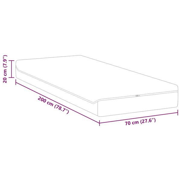 vidaXL Στρώμα Λευκό, Γκρι 70 x 200 cm Pěna