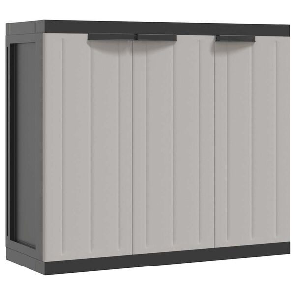 vidaXL Ντουλάπι Αποθ. Εξ. Χώρου Γκρι/Μαύρο 97x37x85 εκ. Πολυπροπυλένιο