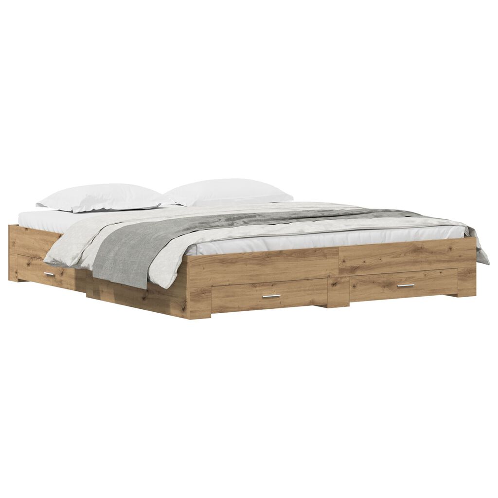 vidaXL Κρεβάτι με Συρτάρια Artisan Oak 180x200 cm Επεξεργασμένο Ξύλο