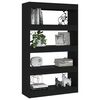 vidaXL Βιβλιοθήκη/Διαχωρ. Χώρου Μαύρο 80x30x135 εκ. Επεξεργ. Ξύλο