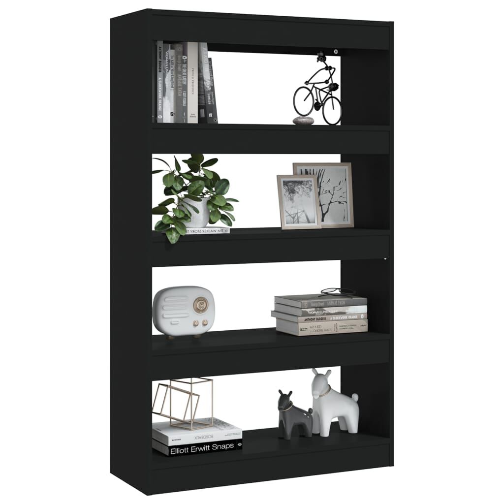 vidaXL Βιβλιοθήκη/Διαχωρ. Χώρου Μαύρο 80x30x135 εκ. Επεξεργ. Ξύλο