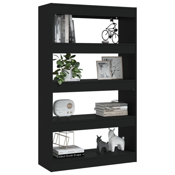 vidaXL Βιβλιοθήκη/Διαχωρ. Χώρου Μαύρο 80x30x135 εκ. Επεξεργ. Ξύλο