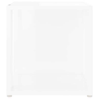 vidaXL Τραπέζι Βοηθητικό Γυαλιστερό Λευκό 33x33x34,5 εκ. Μοριοσανίδα