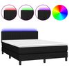 vidaXL &Kappa;&rho;&epsilon;&beta;ά&tau;&iota; Boxspring &mu;&epsilon; &Sigma;&tau;&rho;ώ&mu;&alpha; & LED &Mu;&alpha;ύ&rho;&omicron; 140x200 &epsilon;&kappa;. &Upsilon;&phi;&alpha;&sigma;&mu;ά&tau;&iota;&nu;&omicron;