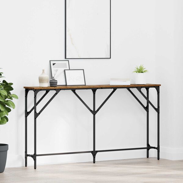 vidaXL Τραπέζι κονσόλας Παλιό Ξύλο 140 x 23 x 75 cm