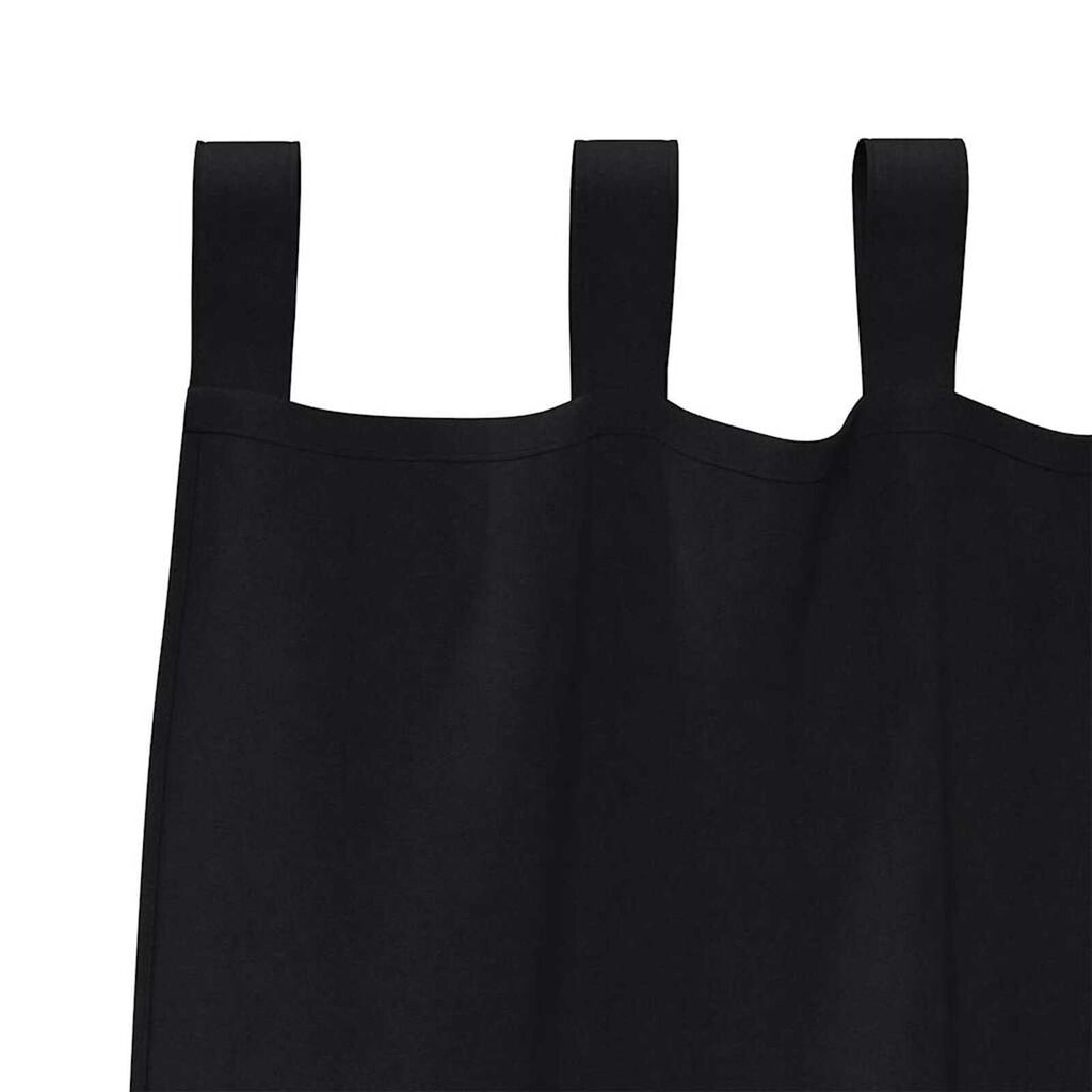 vidaXL Κουρτίνες με κουρτίνες 2 pcs Μαύρο Πολυεστέρας