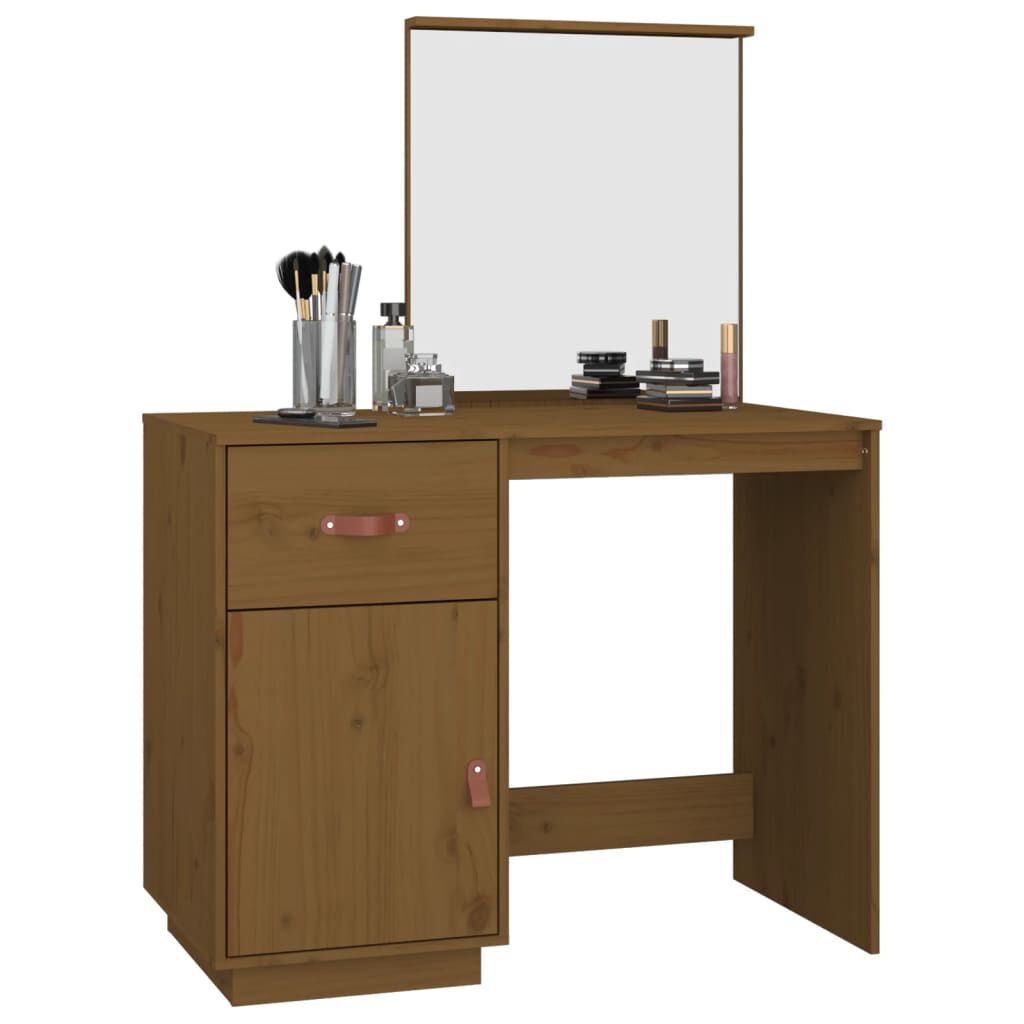vidaXL Μπουντουάρ Καφέ μελί 95x50x134 εκ. Μασίφ Ξύλο Πεύκου
