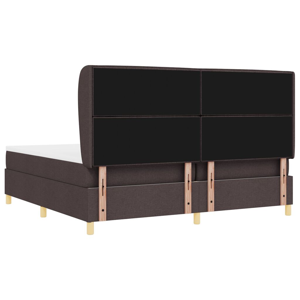 vidaXL Κρεβάτι Box Spring με Στρώμα Καφέ 200x200 εκ Υφάσμα