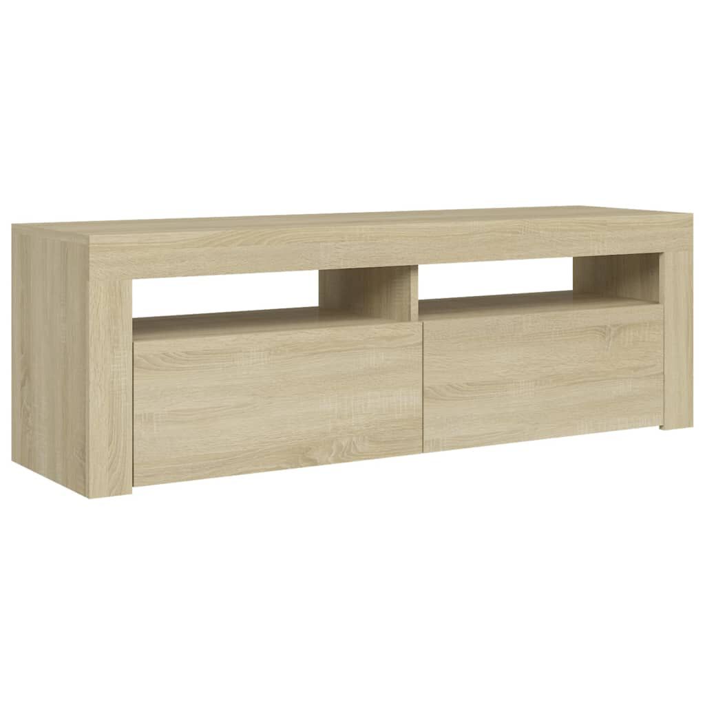 vidaXL Έπιπλο Τηλεόρασης με LED Sonoma Δρυς 120x35x40 εκ.