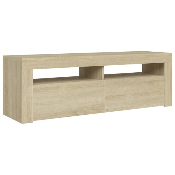 vidaXL Έπιπλο Τηλεόρασης με LED Sonoma Δρυς 120x35x40 εκ.
