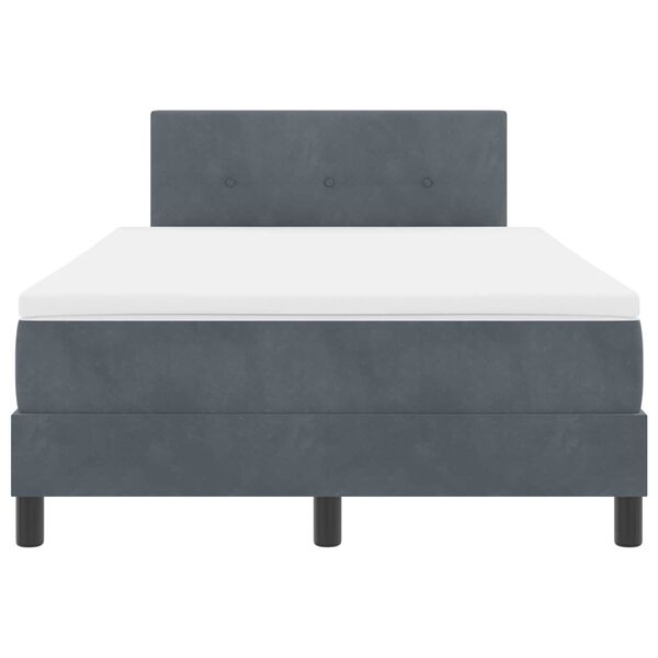 vidaXL Κρεβάτι Box Spring με Στρώμα Σκούρο Γκρι Μικρό Διπλό Βελούδινο