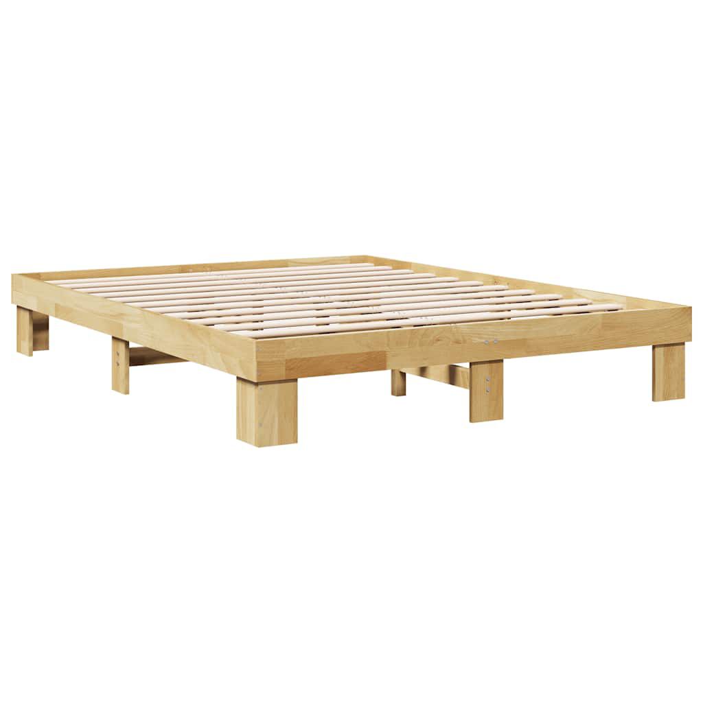 vidaXL Πλαίσιο κρεβατιού χωρίς στρώμα 140x200 cm μασίφ ξύλο δρυς