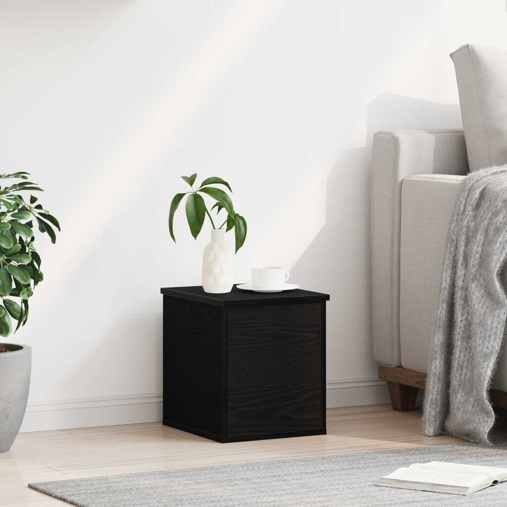 vidaXL Κουτί Αποθήκευσης Μαύρο Δρυς 30x35x35 εκ από Επεξεργασμένο Ξύλο