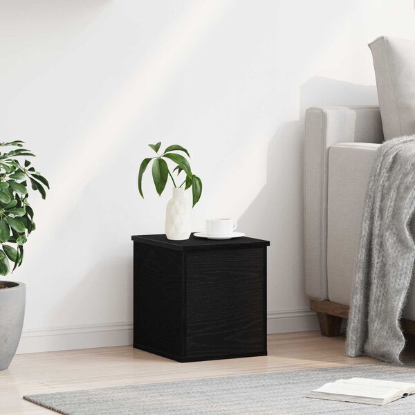 vidaXL Κουτί Αποθήκευσης Μαύρο Δρυς 30x35x35 εκ από Επεξεργασμένο Ξύλο