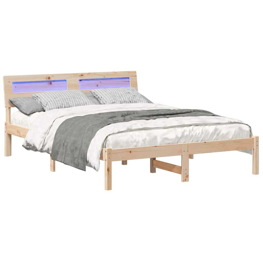 vidaXL Σκελετός Κρεβατιού Καφέ 120 x 190 cm Μασίφ ξύλο πεύκου