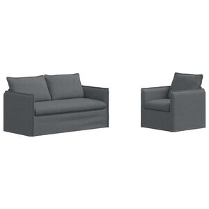 vidaXL &Sigma;&epsilon;&tau; &Kappa;&alpha;&nu;&alpha;&pi;έ 2 pcs &Sigma;&kappa;&omicron;ύ&rho;&omicron; &Gamma;&kappa;&rho;&iota; 156 x 82 x 85 &epsilon;&kappa; Ύ&phi;&alpha;&sigma;&mu;&alpha;