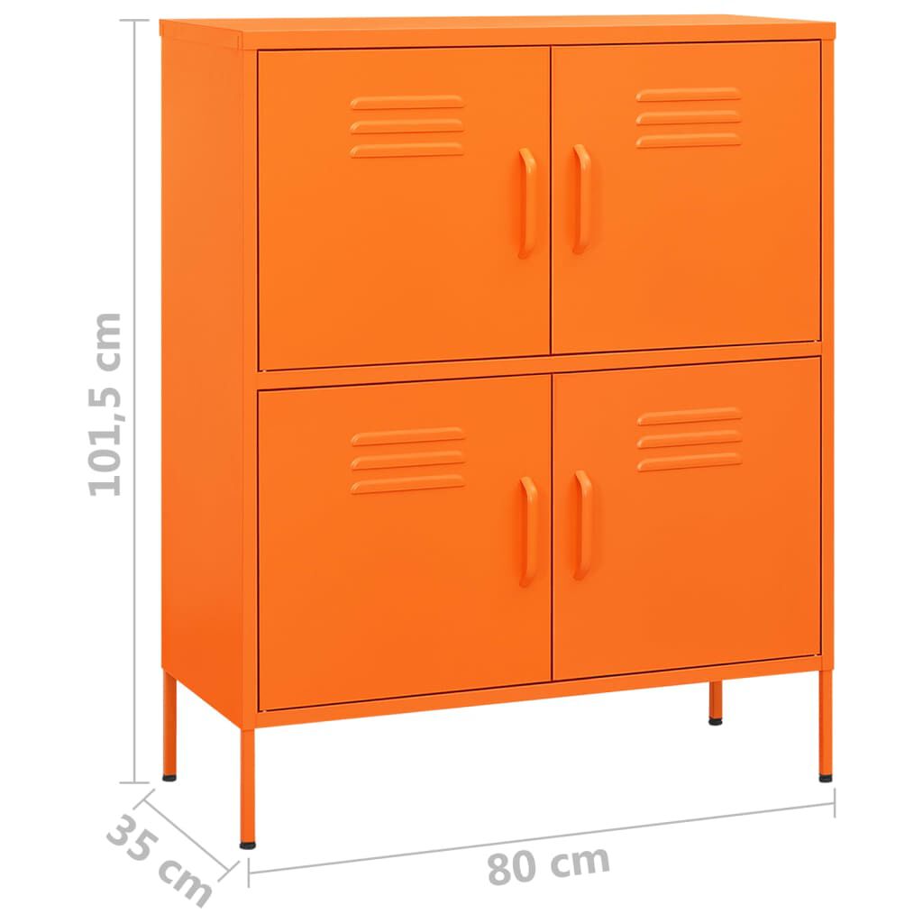 vidaXL Ντουλάπι Αποθήκευσης Πορτοκαλί 80 x 35 x 101,5 εκ. από Ατσάλι