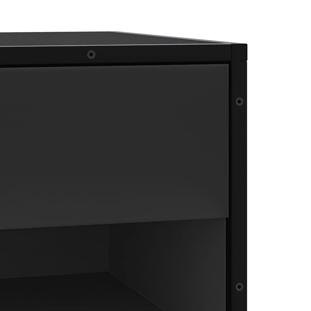vidaXL Παπουτσοθήκη Μαύρη 60x40x53,5εκ. από Επεξεργασμένο Ξύλο μέταλλο