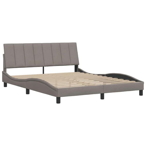 vidaXL Σκελετός Κρεβατιού Χωρίς Στρώμα Taupe 160x200 εκ. Υφασμάτινο