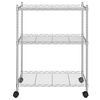vidaXL Ραφιέρα 3 Επιπέδων με Τροχούς Χρωμέ 60x35x81 εκ. 150 κ.