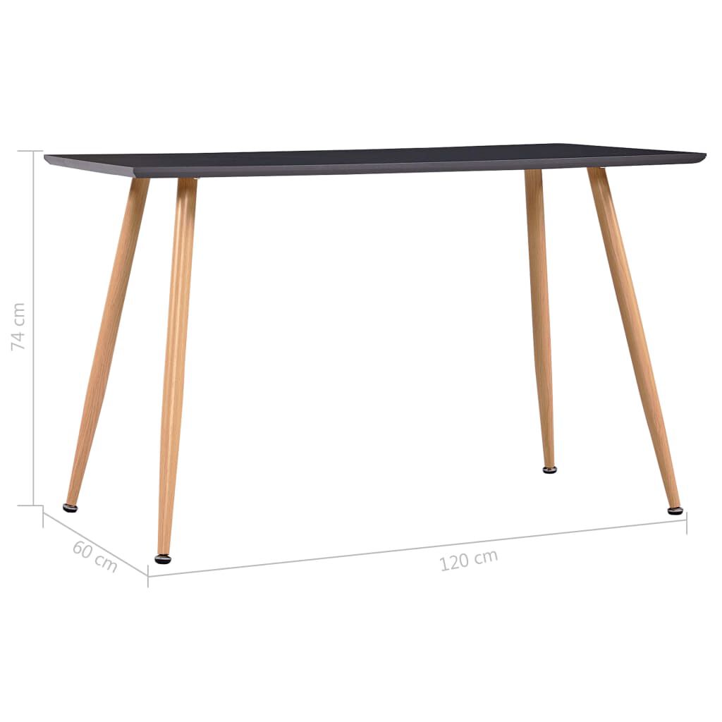 vidaXL Τραπεζαρία Γκρι / Χρώμα Δρυός 120 x 60 x 74 εκ. από MDF