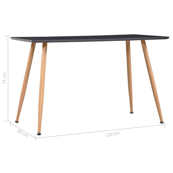 vidaXL Τραπεζαρία Γκρι / Χρώμα Δρυός 120 x 60 x 74 εκ. από MDF