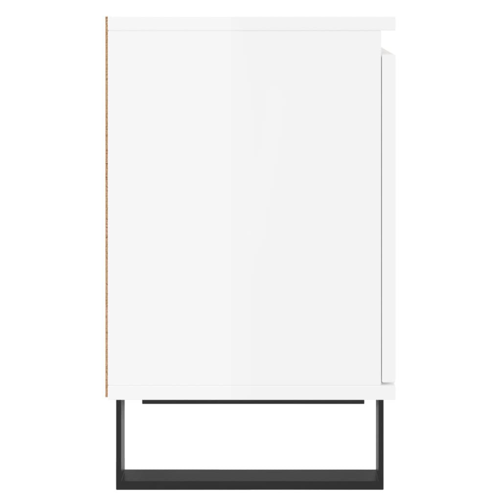 vidaXL Κομοδίνα 2 τεμ. Γυαλ. Λευκά 40x30x50 εκ. από Επεξεργασμένο Ξύλο